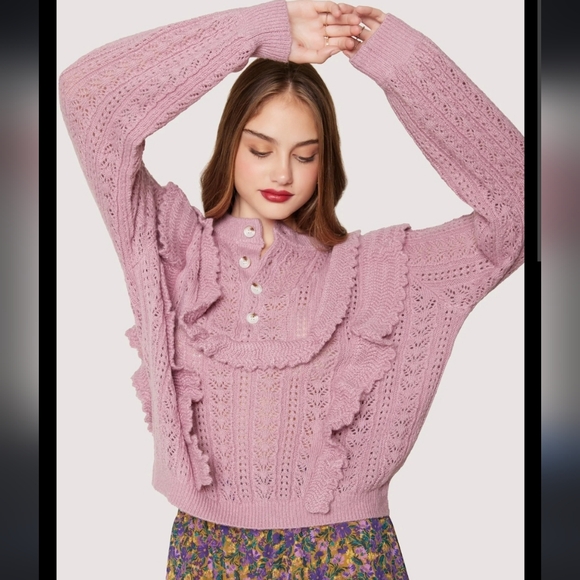 BNWT! Lost+Wander ruffle top in dusty mauve - Picture 4 of 5